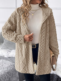 Women's Casual Solid Color Hooded Zipper Jacket