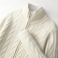 New Twist Zipper Knitted Coat For Men