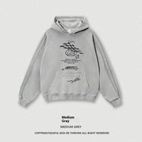 Washed-out Vintage Hooded Sweater For Men