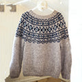 Womens Fashionable Loose-Fit Color-Block Crew-Neck Pullover Top