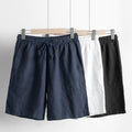 Summer Japanese Linen Men's Shorts Casual Beach Straight Short Pants