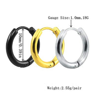 Amazon Foreign Trade Earrings Stylish Glossy Ear Clip Silver Round Tube Small Ring Anti-fashion