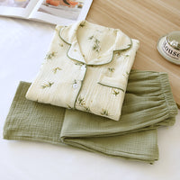 Springautumn Pajamas For Women Double-layer Gauze Loungewear