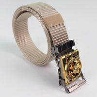 Men's Canvas Smooth Buckle Nylon Pressing Buckle Good Luck Comes Pant Belt