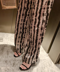 Leopard Silk Slippery Straight Wide Leg Pants