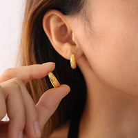 Classic Korean Style, Simple And Smooth Plain Hoop Earrings, High-end Minimalist Titanium Steel And Stainless Steel Clip-on Earrings, Minimalist And Petite Women's Earrings