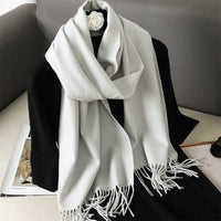 Solid Color Maillard Scarf Cashmere-like Women Warm Shawl