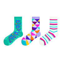 Original Women's Socks Summer Thin Mixed Color Stripe Tube Socks Mesh Cotton Boneless Personality Cartoon Color Socks For Women