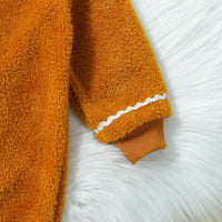 Children's Clothing Christmas Infant Fur Solid Color Hooded One-piece