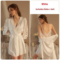 Satin Lace Backless Large V Loose And Comfortable Slip Nightdress