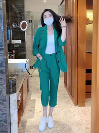 Women's Stylish And Elegant Suit Set Formal Pants And Casual Jacket