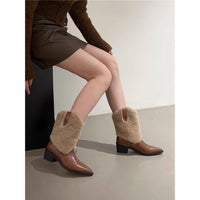 Height-increasing Vintage Maillard Western Cotton Boots
