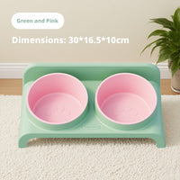 Cat food bowl-backrest model-green bowl on white background-pp-1 piece
