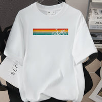 Womens Creative Printed T-Shirt Loose-Fit Top