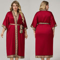 Womens Nightgown With Straps Solid-Color Luxurious Loungewear Satin Bathrobe Set