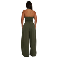 Fashionable Pocketed Sleeveless Backless Casual Jumpsuit