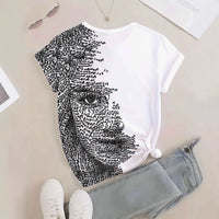 Womens Crew-neck Short-sleeve T-shirt Top