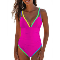 Multicolor Edging Close-fitting And Slim-fitting Thin Bikini