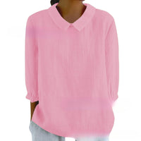 Loose Printed Crew Neck Casual Plus Size Women's Shirt