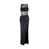 Summer Lace Sexy Sleeveless Spliced Slit Dress For Women
