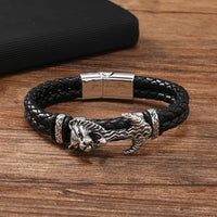 Men's Best-Selling Personalized Lion Head Braided Bracelet