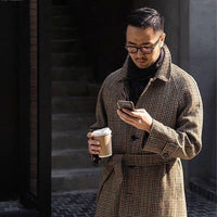 Coat Retro Gentleman Men's Clothing Wool Overcoat