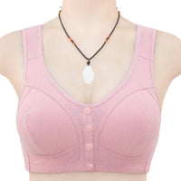 Threaded Fabric Pure Cotton Front-button Underwear A Creative Plus-size