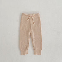 Infants And Children Baby Bunched Feet Style Pants Cotton Knitted