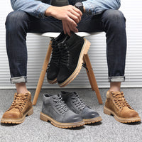 Breathable British Style Low Mid-cut Tooling Shoes