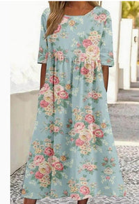Fashionable Digital-print Wide-fit Dress