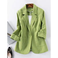 Omen's Springsummer Thin Fashion Slim Fit Sub-suit Cropped Sleeve Short Top