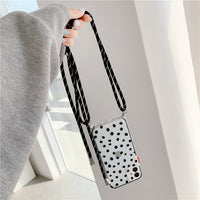 Wave point diagonal lanyard mobile phone soft case