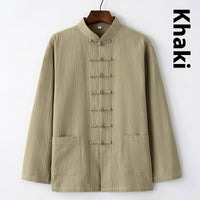 Cotton And Linen Top Chinese Style Clothing Retro Collar Buckle