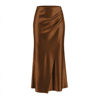 New Puffed Satin Skirt With Elastic Waist