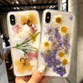 Epoxy real flower  case transparent acrylic protective cover
