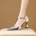 Fashion Silver Genuine Leather Hollowed Sandals Women