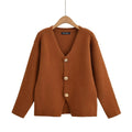 New Fashion Elegant Comfortable Commuter Metal Buckle Decoration V-neck Sweater Coat