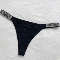 Rhinestone Lace Underwear Women's T-back