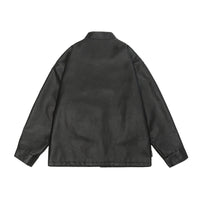 Men's Chinese Leather Jacket Vintage Coat