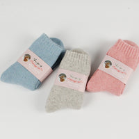 Autumn and winter new ladies rabbit wool socks women's tube socks Terry thick socks warm solid color pull socks