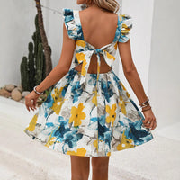 Women's French-style Floral Sleeveless Dress