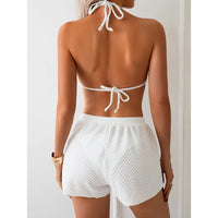 Polka Dot Fabric Bikini Three Piece Swimsuit Women