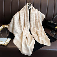 Fashion Printed Silk Scarf Twill Silk High Quality Square Scarf