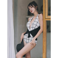 Retro one-piece slim swimsuit
