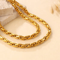 Exaggerated Hip-hop Style Chunky Chain Bracelet And Necklace Set, Simple, Unique, And Fashionable