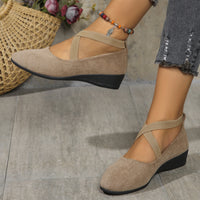 Pointed Toe Wedge Sports Casual Shoes For Women