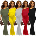 Solid color bat sleeve jumpsuit