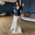 Womens Waist-cinching Short-sleeve Long Dress Set