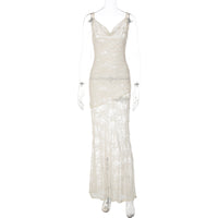 Slim-fit Strap Lace Dress Women's Clothing