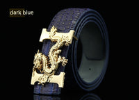 Crocodile Pattern Smooth Buckle Belt Men's